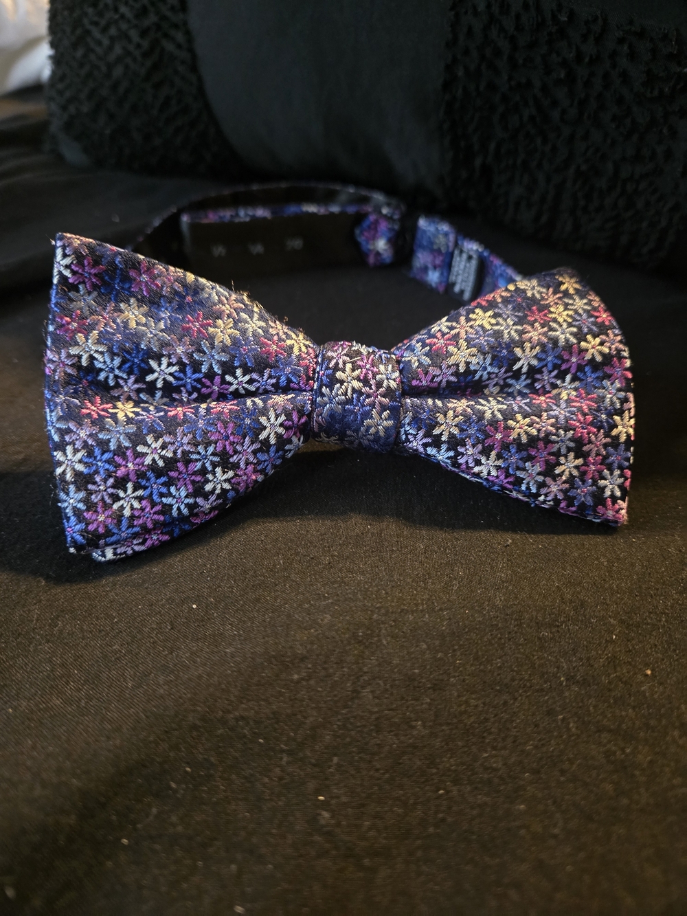 croft & barrow Purple and Blue Floral Embroidered Bow Tie